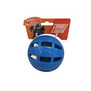 Nerf Dog Blue Black Crinkle Squeak Ball